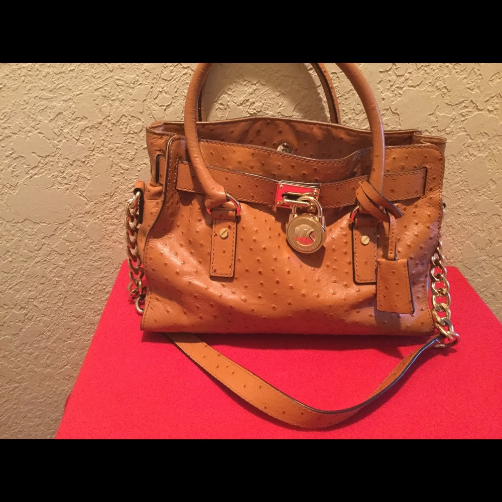Michael Kors Hamilton Ostrich leather handbag